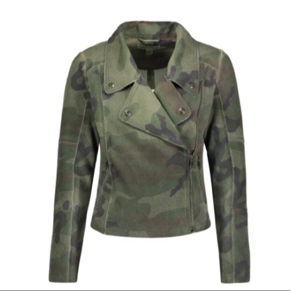 Anthropologie Marrakech Sueded Camo Moto Jacket Sz M NWT - Picture 9 of 10